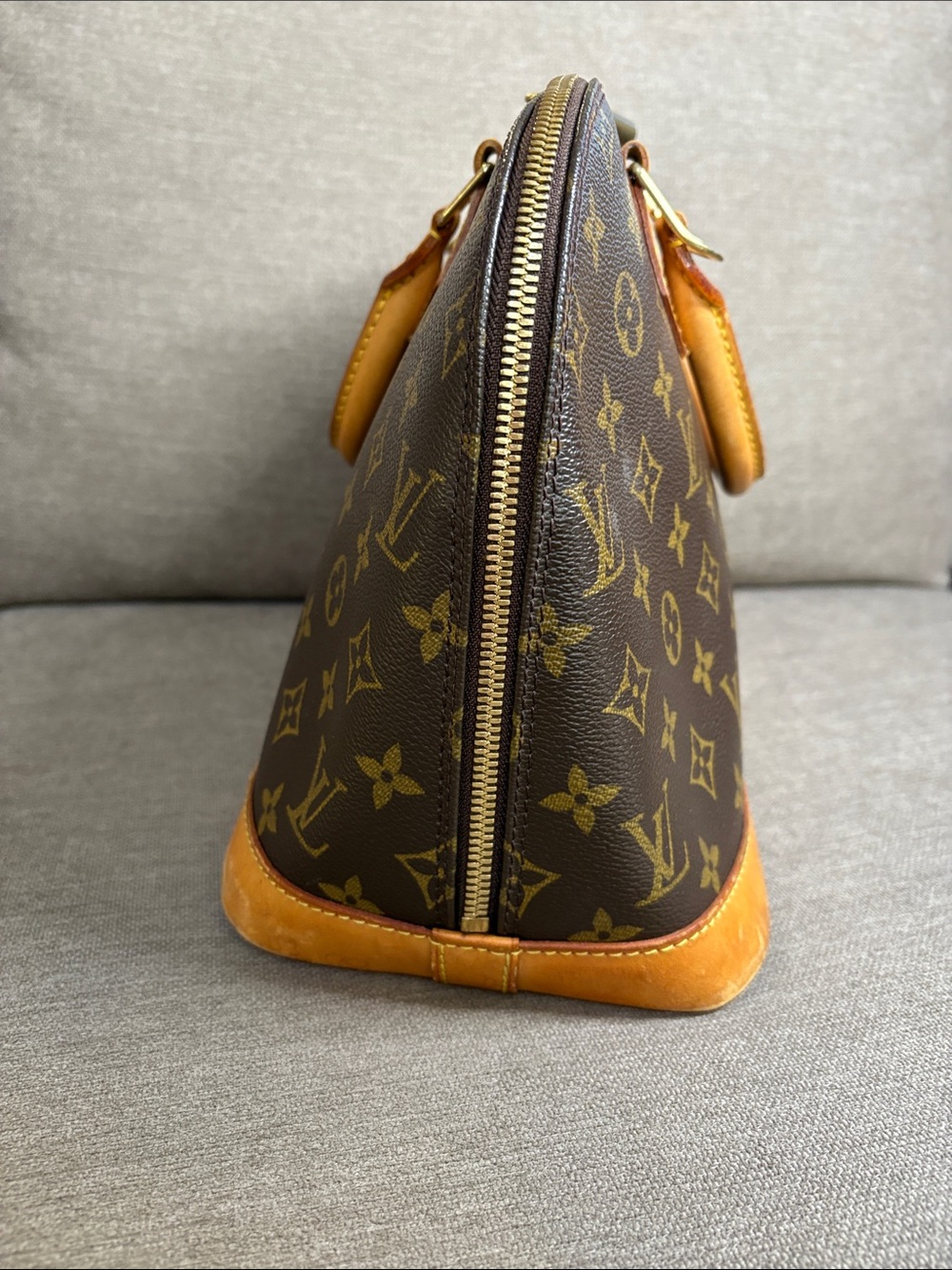 Louis Vuitton Alma Monogram Canvas Satchel Bag with COA - Picture 6 of 16